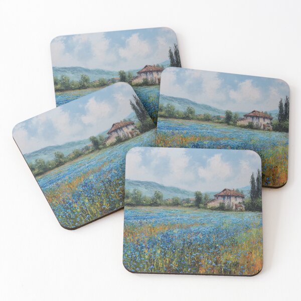Item preview, Countryside House with Blue Wildflowers designed and sold by lautir.