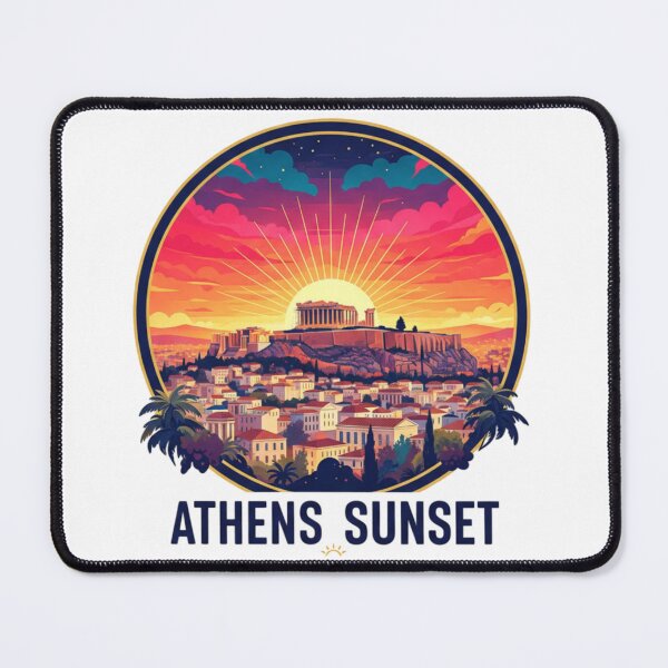 Item preview, Vibrant Athens Skyline Sunset | Greece Acropolis Cityscape Art designed and sold by Raju2018.
