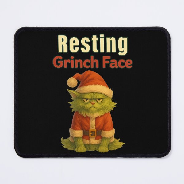 Item preview, Resting Grinch Face – Funny Grumpy Christmas Cat Santa Design designed and sold by MagicMeow1.