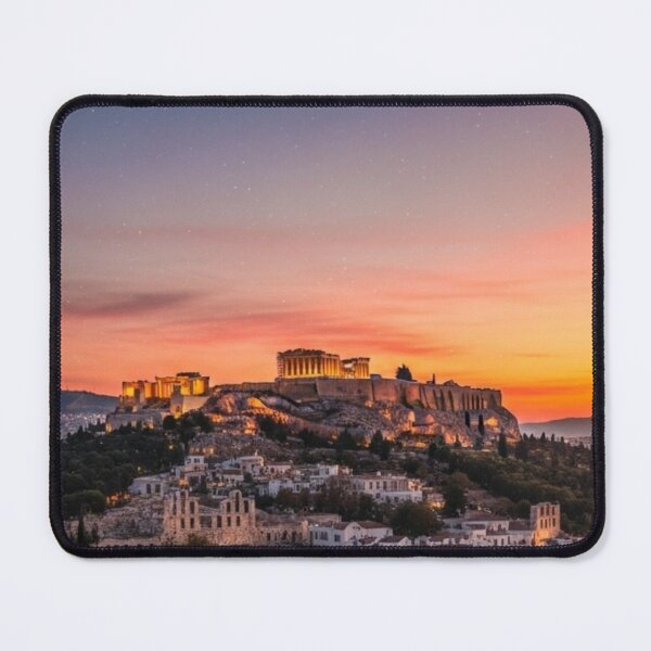 Item preview, Athens Acropolis Sunset Cityscape Art designed and sold by DreamBuySell.