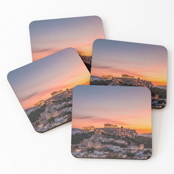 Item preview, Athens Acropolis Sunset Cityscape Art designed and sold by DreamBuySell.