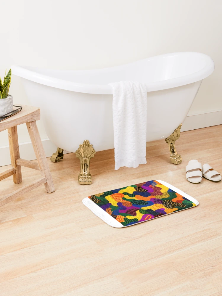 Thumbnail 2 of 6, Bath Mat, Abstract pattern colorfull world designed and sold by SmileshareShop.