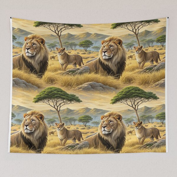 Item preview, Lion And Lioness In Their Natural Habitat  designed and sold by justrachna.