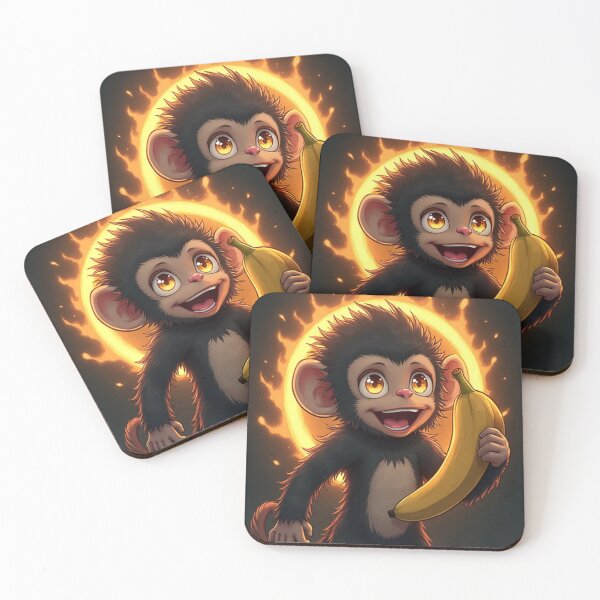 Item preview, Dark Anime Monkey With Aura Holding Banana designed and sold by OhmAuraArt.