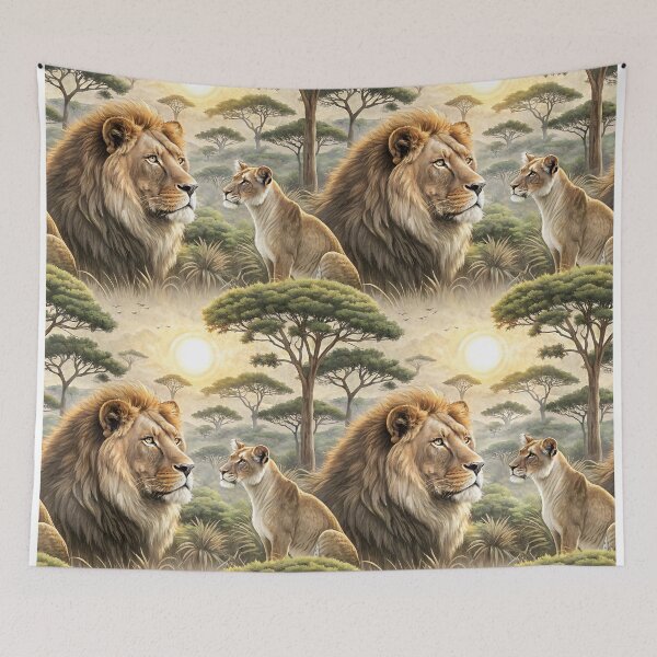 Item preview, Lion And Lioness In Their Natural Habitat  designed and sold by justrachna.