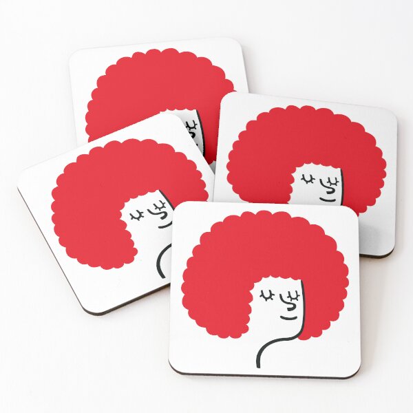 Item preview, Red Afro Hair Woman Bold Portrait designed and sold by monikko.