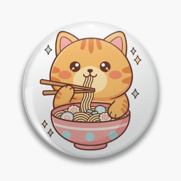 Item preview, Fat Cat Eating Ramen designed and sold by Mychicstuff.