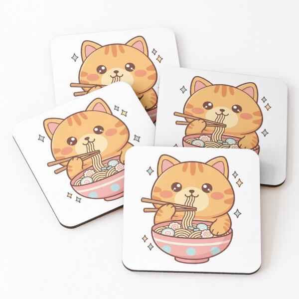 Item preview, Fat Cat Eating Ramen designed and sold by Mychicstuff.