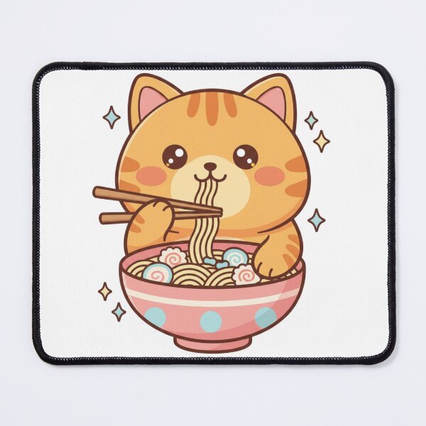 Item preview, Fat Cat Eating Ramen designed and sold by Mychicstuff.