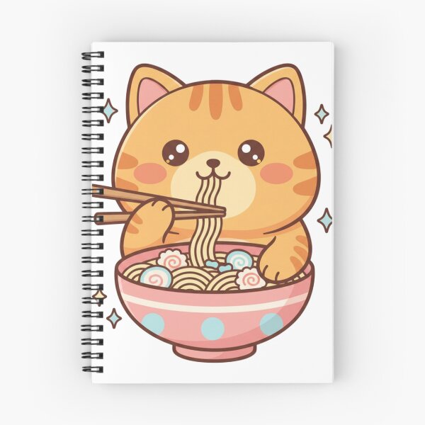 Item preview, Fat Cat Eating Ramen designed and sold by Mychicstuff.
