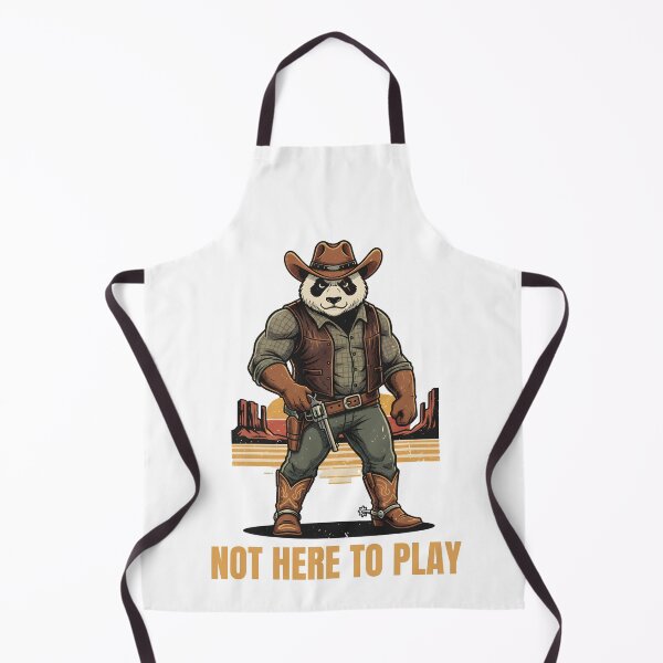 Item preview, Vintage Cowboy Panda Cartoon - "Not Here to Play" designed and sold by RADesignHub.