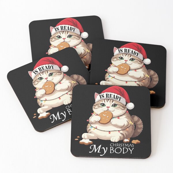 Item preview, My Christmas Body Is Ready Cat T-Shirt | Funny Feasting Kitten Gift designed and sold by SylwiaPrint.
