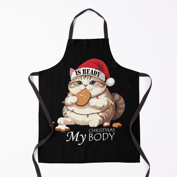 Item preview, My Christmas Body Is Ready Cat T-Shirt | Funny Feasting Kitten Gift designed and sold by SylwiaPrint.