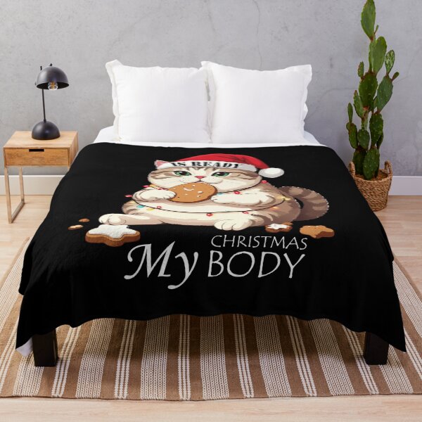 Item preview, My Christmas Body Is Ready Cat T-Shirt | Funny Feasting Kitten Gift designed and sold by SylwiaPrint.
