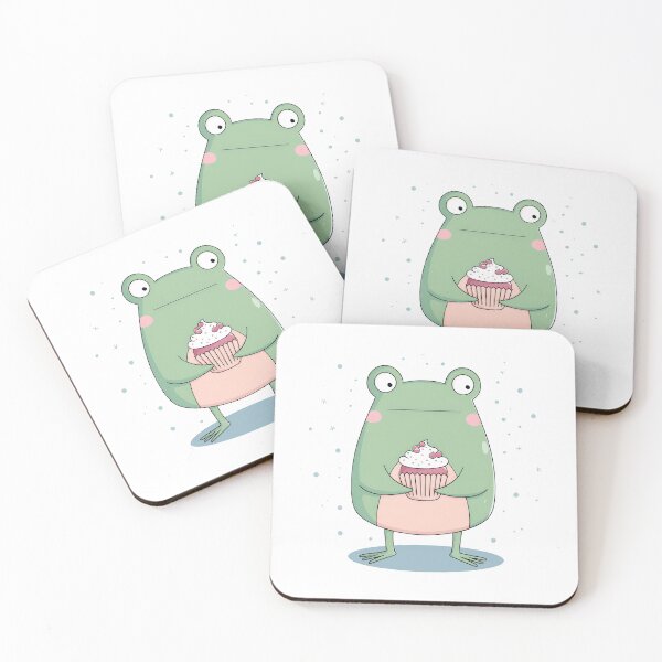 Item preview, Cute frog holding a cupcake designed and sold by Baart72.