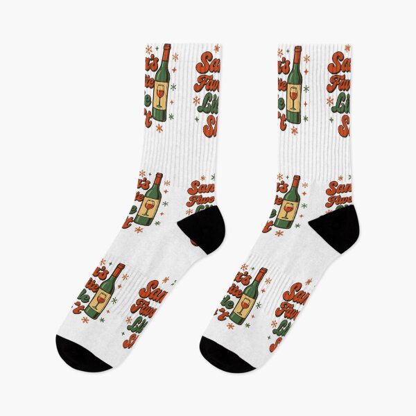 Item preview, Retro Funny Christmas Wine Design – Santa’s Favorite Little Sh*t designed and sold by Lunaria Arts.