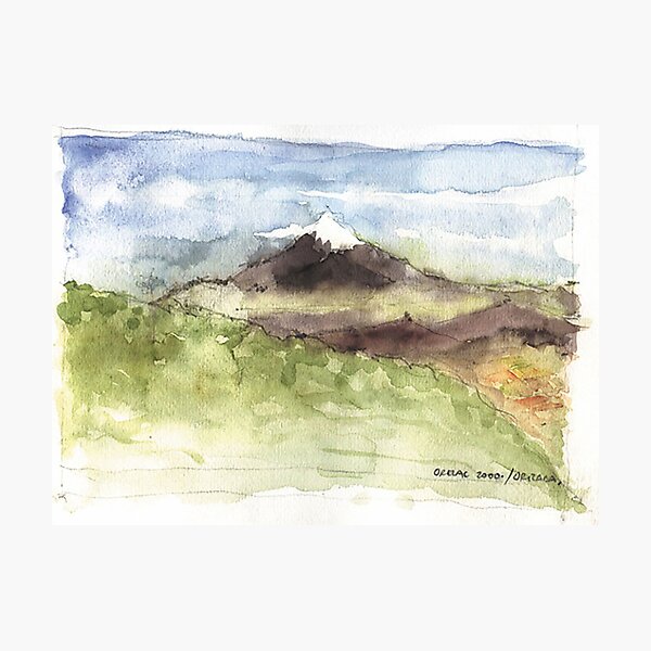 Item preview, 2000, Watercolour of the Volcanoe Pico de Orizaba from Tehuitzo Puebla. designed and sold by Orelac.