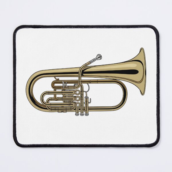 Item preview, Realistic Brass Euphonium Illustration – Photoreal Music Instrument Art on White Background designed and sold by VividOrganica.