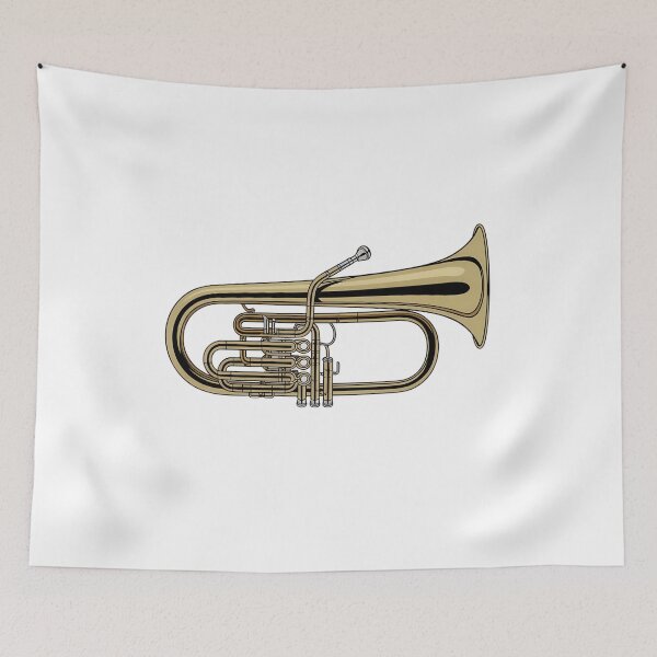 Item preview, Realistic Brass Euphonium Illustration – Photoreal Music Instrument Art on White Background designed and sold by VividOrganica.
