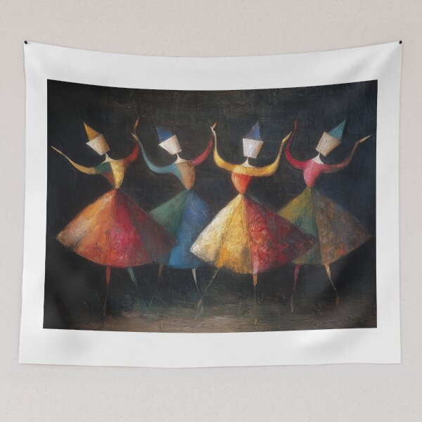 Item preview, Dancing Figures in Colorful Dresses designed and sold by lautir.