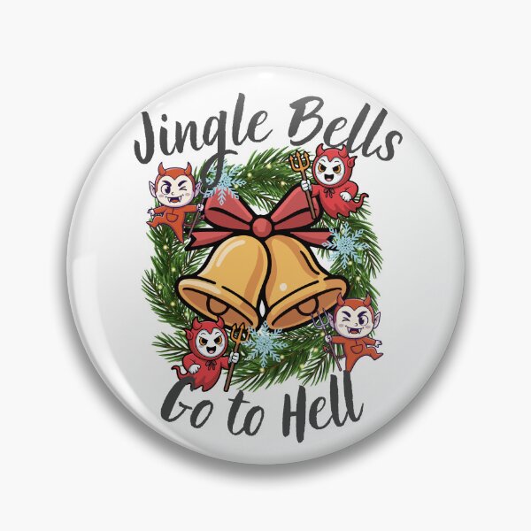 Artikelvorschau, Jingle Bells Go to Hell – Lustiges Teufels-Weihnachtskranz-Design entworfen und verkauft von Lunaria Arts.
