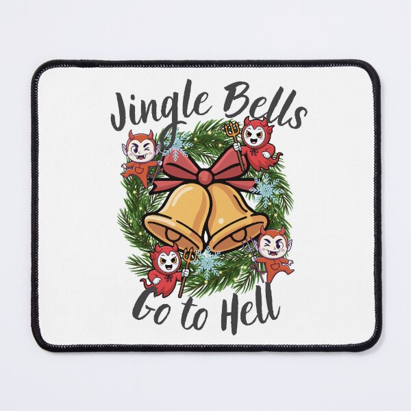 Item preview, Jingle Bells Go to Hell – Funny Devil Christmas Wreath Design designed and sold by Lunaria Arts.
