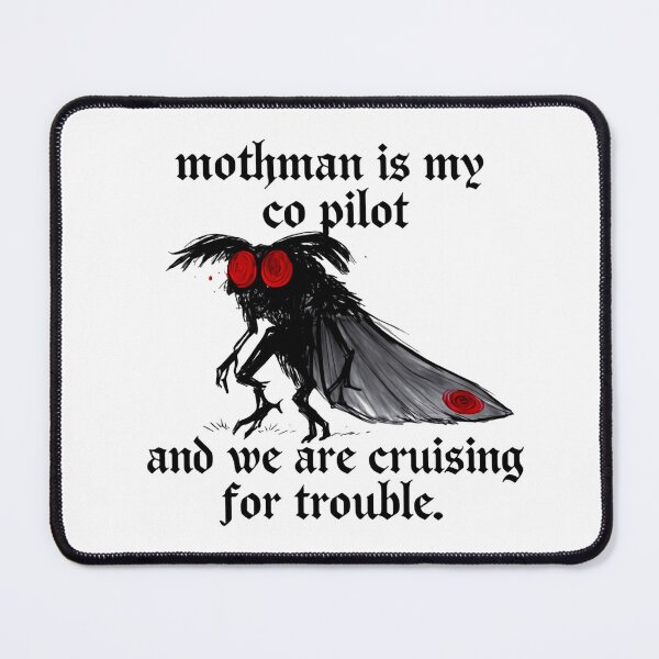 Item preview, Mothman is my co pilot - Live Laugh Lurk Appalachian Shadow Scout Mothman designed and sold by SkeletonsDanger.
