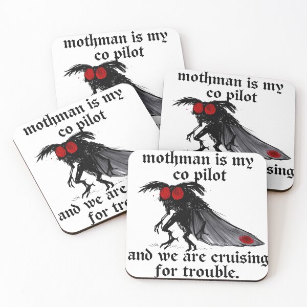 Item preview, Mothman is my co pilot - Live Laugh Lurk Appalachian Shadow Scout Mothman  designed and sold by SkeletonsDanger.