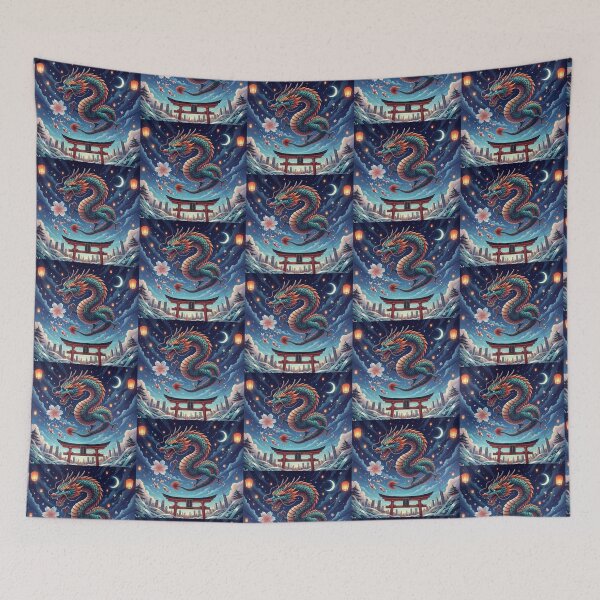 Item preview, Celestial Dragon Over Tokyo – Fantasy Urban Japan Art designed and sold by Dogandesighn.