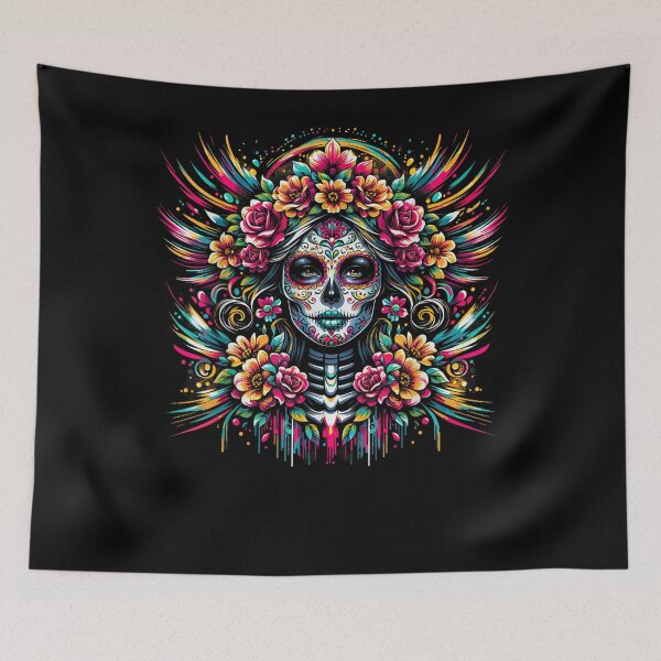 Item preview, De Los Muertos La Catrina Day of the Dead Sugar Skull Women designed and sold by JonathonWinter.
