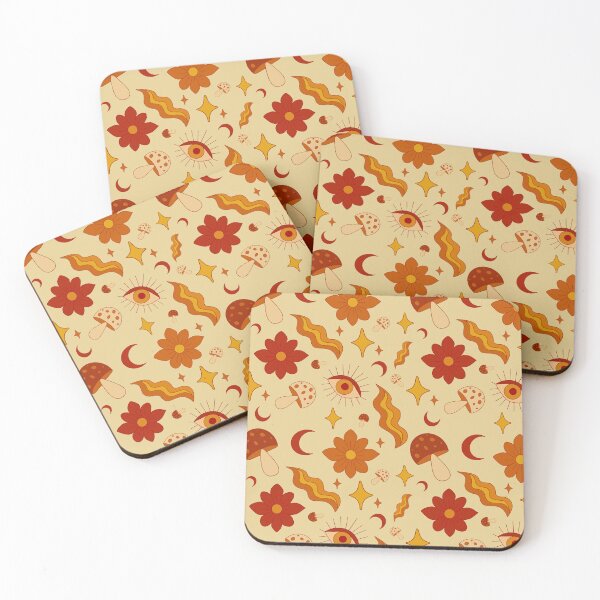 Item preview, Mystical Retro Floral & Mushroom Pattern designed and sold by Spirit Owl Designs .