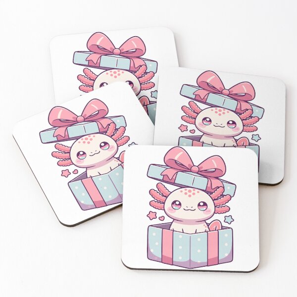 Item preview, Pastel Axolotl Gift Box Cute Birthday Character designed and sold by GrumpySableye.