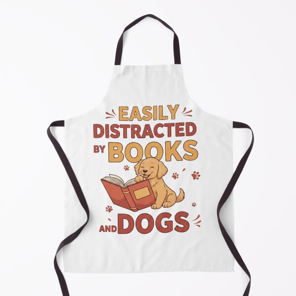 Item preview, Easily Distracted by Books and Dogs Reading Lover Dog Owner Design designed and sold by JustCrafted.