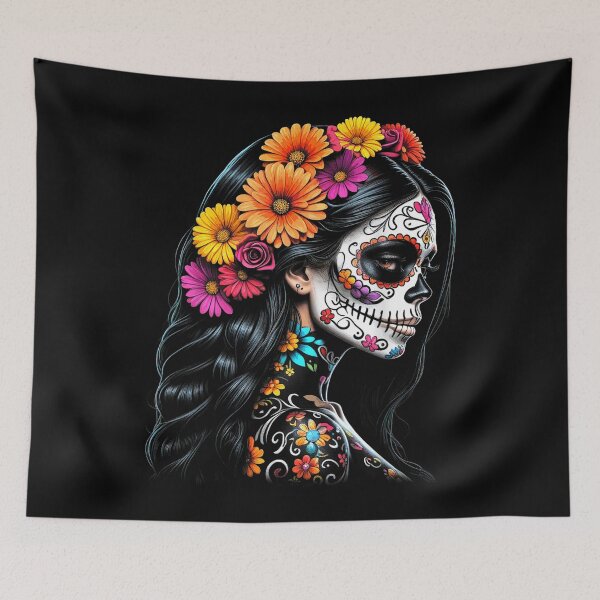 Item preview, La santa Murte De Los Muertos La Catrina Day of the Dead Sugar Skull Women designed and sold by JonathonWinter.