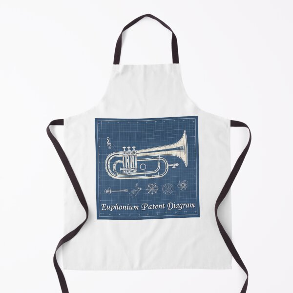Item preview, Euphonium Blueprint – Vintage Patent-Style Technical Drawing for Musicians & Band Teachers designed and sold by VividOrganica.