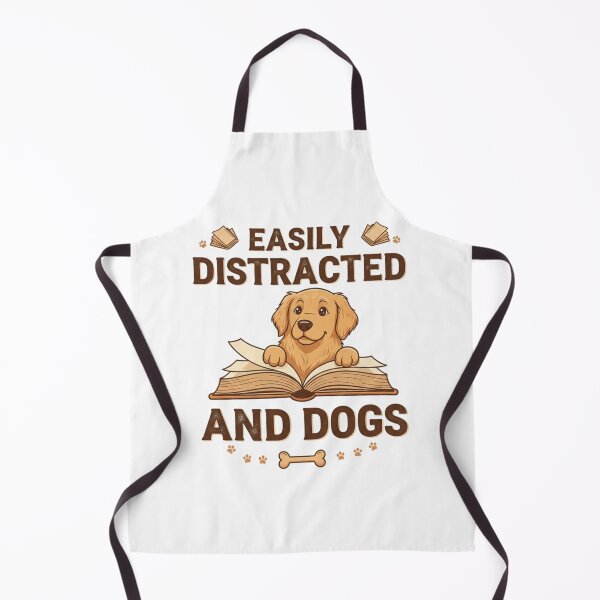 Item preview, Easily Distracted by Books and Dogs Reading Lover Dog Owner Design designed and sold by JustCrafted.