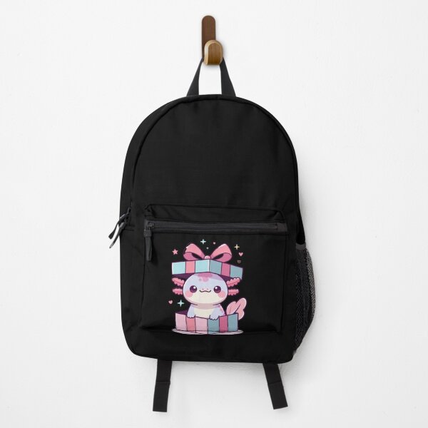 Item preview, Cute Axolotl Popping Out of Bow Box Pastel Kawaii Character designed and sold by GrumpySableye.