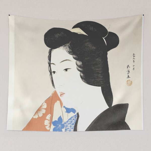 Item preview, HD Lady in Grey Kimono with Towel, by Hashiguchi Goyo (number 2 of 7) HIGH DEFINITION designed and sold by MINDTHECHERRY.
