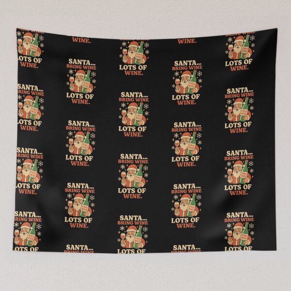 Item preview, Santa Bring Wine, Lots Of Wine– Funny Retro Christmas Wine Lover Design designed and sold by Lunaria Arts.