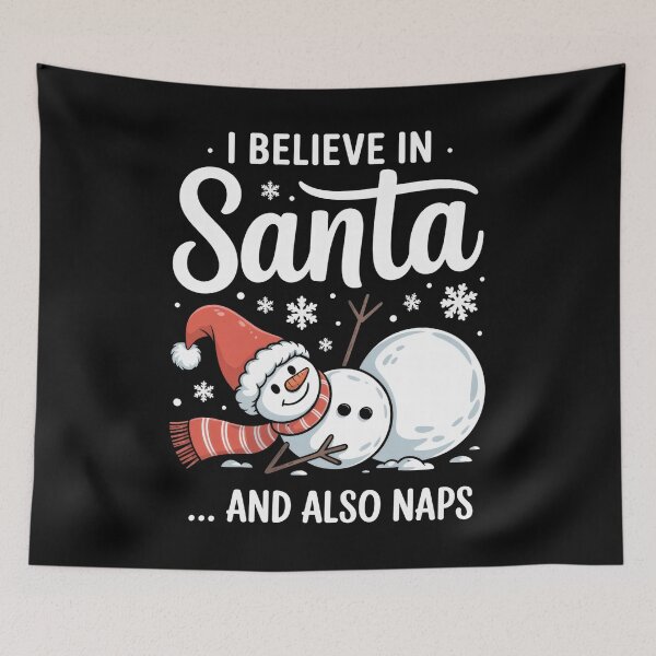 Item preview, Cute Snowman I Believe in Santa Design designed and sold by ThreadAlchemys.