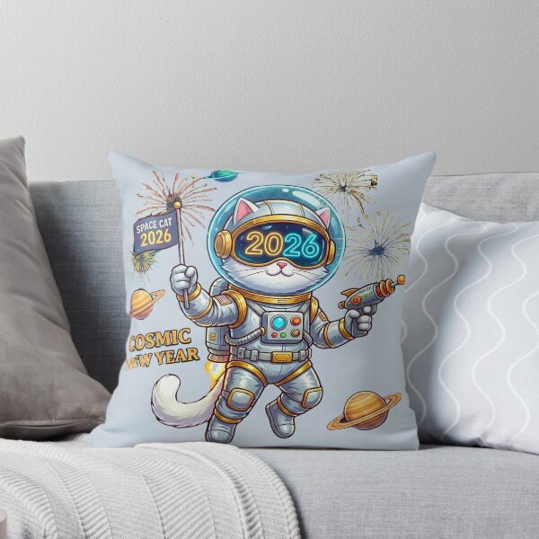 Item preview, Space Cat Astronaut New Year 2026 | Cosmic Kitten with Ray Gun designed and sold by E-SarnEdge.