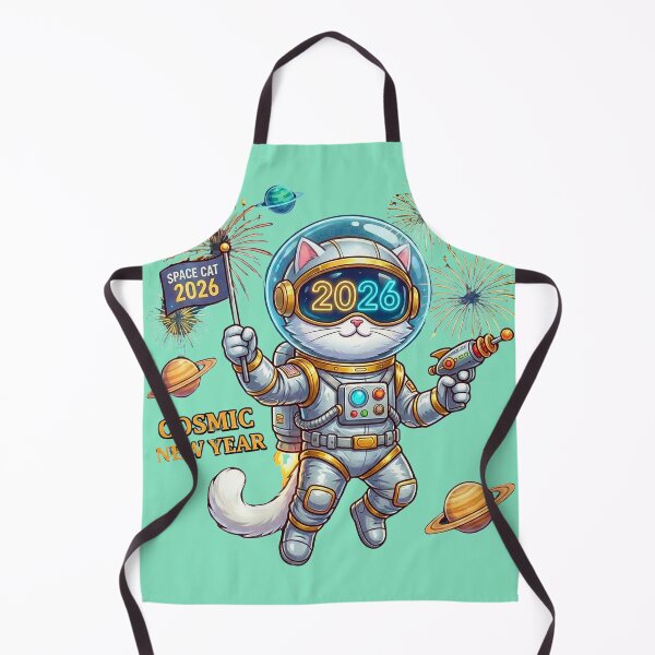 Item preview, Space Cat Astronaut New Year 2026 | Cosmic Kitten with Ray Gun designed and sold by E-SarnEdge.