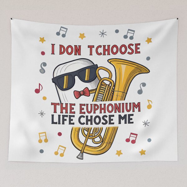 Item preview, Funny Euphonium Life  – Cartoon Brass Instrument With Sunglasses for Marching Band Kids designed and sold by VividOrganica.