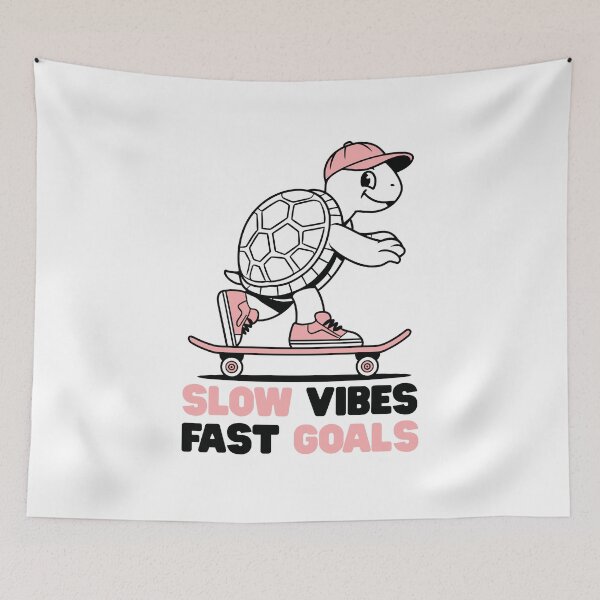 Item preview, Skateboarding Turtle – Slow Vibes Fast Goals Design designed and sold by Panda Creative Studio.