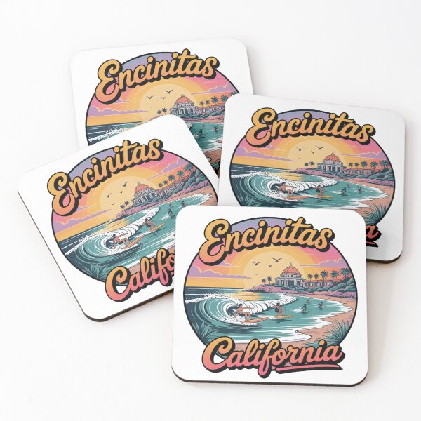Item preview, Encinitas California Retro Surf Sunset Circle Art designed and sold by CircinusStore.