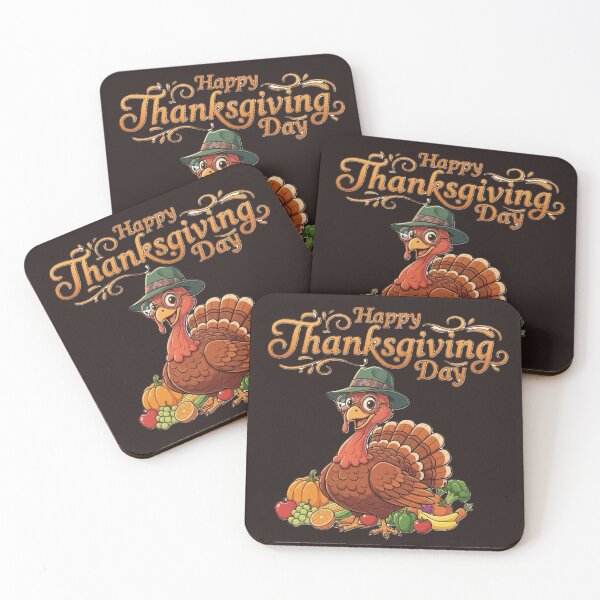 Item preview, Happy Thanksgiving Day – Cute Turkey with Harvest Vegetables designed and sold by DroolWorthyUS.
