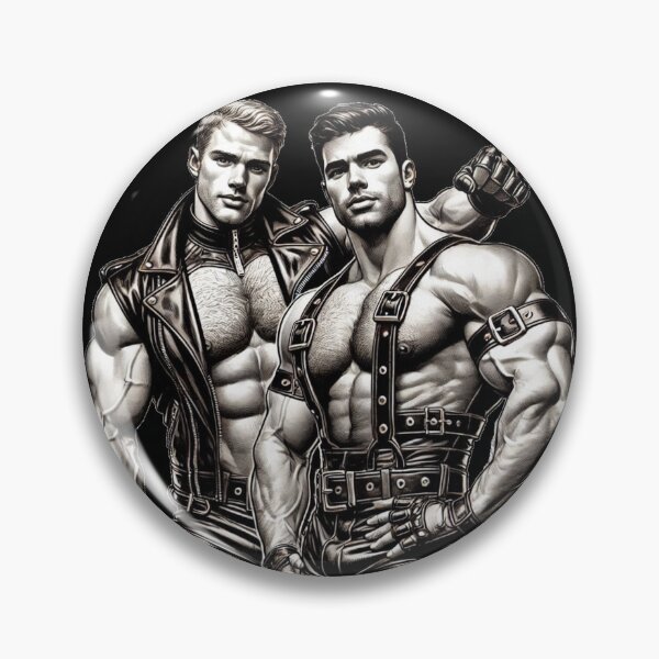 Item preview, Gay Leather Bar Pride "Raul & Santiago" San Francisco Pride Graphic Design designed and sold by ItsAKinkThing.
