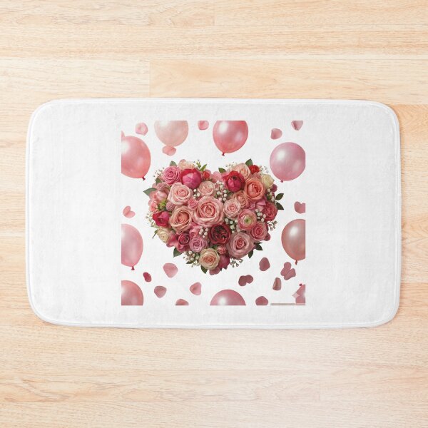 Item preview, Heart-Shaped Red Roses with Balloons | Romantic Floral Art Design designed and sold by BloomingBeauty7.