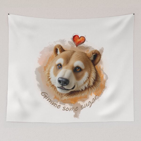 Item preview, Gimme Some Sugar - The Soul-Sealing Smooch Bear (Watercolor), Cosmic Cuddle: Watercolor Bear's Esoteric Kiss Demand designed and sold by CrisMor-Art.