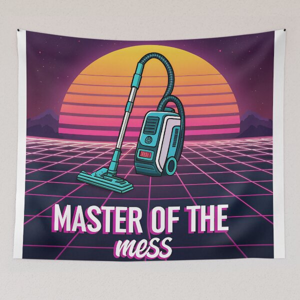 Item preview, Retro 80s Vacuum Cleaner – Vaporwave Synthwave ‘Master of the Mess’ | Funny Cleaning Design designed and sold by VividOrganica.